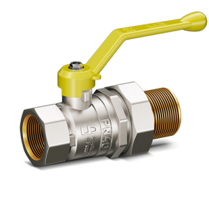 Кран шаровой латунный LD Pride 47.15.B-Н.Р.GAS для газа, вн./нар. резьба, ручка-рычаг, 1/2"