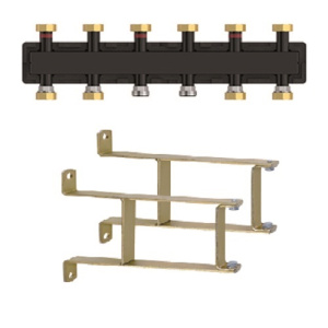 Коллектор распределительный до 5 отопительных контуров (с комплектом кронштейнов)