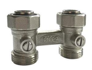 Вентиль H-образный прямой 3/4" с логотипом Rifar