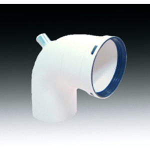 Колено 90°, с отверстием для анализа сгорания, ф80 мм, материал – ПВХ Ferroli