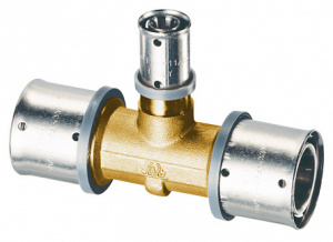 Пресс-тройник 20х2-16х2-20х2, латунь (аналог 59092001) FAR