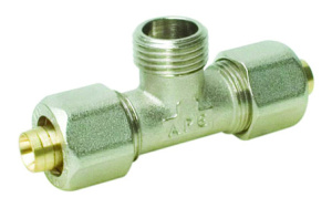 Тройник АРЕ цанговый с 2 адапт. НР 1/2"х16