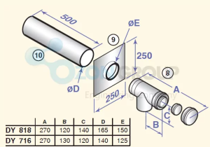 Набор для подсоединения котла (DY818) De Dietrich