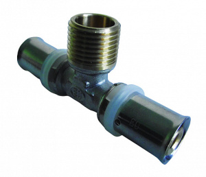 Пресс тройник с переходом на наружную резьбу 20х3/4"x20 (Арт.:EU.MY6707 20x34x20)