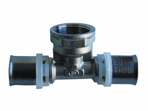 Пресс тройник с переходом на внутреннюю резьбу 16х1/2"x16 (Арт.:EU.MY6708 16x12x16)