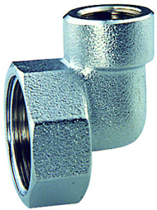 Переходник угловой, 3/4"х1/2", ВР-ВР, хромированный FAR