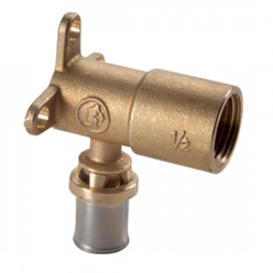 Угловой фитинг 90° "мультипресс" с кронштейном и ВР для труб GIACOTHERM, GIACOFLEX, 1/2"x(20x2)