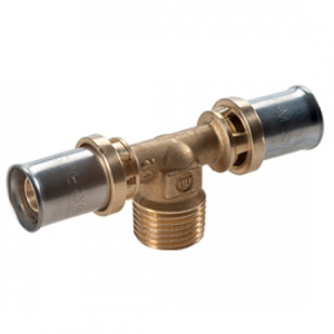 Тройник "мультипресс" с НР для труб GIACOTHERM, GIACOFLEX, 3/4"x(26x3)