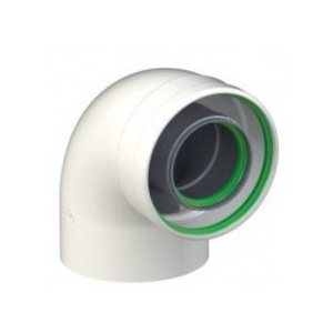 Колено конденсационное, ф60/100 мм, 90°, PP-R/Сталь Gekon