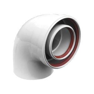 Колено ф80/125 мм, 90°, алюминий Gekon