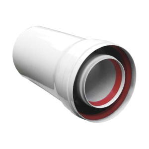 Удлинение дымохода ф80/125 мм, L=1000 мм, Ал/Оц.Ст. Gekon