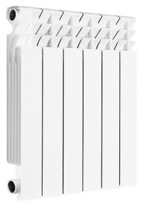 Радиатор алюм Germanium AL F 500 8 секций, подкл боковое, RAL 9016 глянцевый