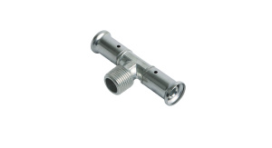 Тройник НР, латунь пресс, 20х1/2"х20 Henco