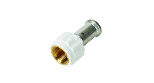 Муфта ВР, ПВДФ пресс, 20х3/4", цвет белый Henco