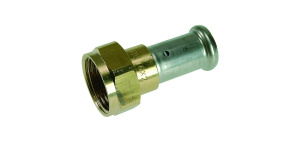 Муфта накидная гайка, плоское уплотнение, латунь пресс, 16х3/4" Henco