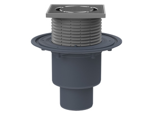 Трап для внутренних помещений DN50/75/110, вертикальный, с запахозапирающим устройством Primus blue, 123х123мм/115х115мм HL