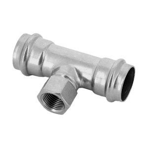 Пресс-тройник, из нержавеющей стали, с переходом на внутреннюю резьбу, 35х1"х35 Kromwell