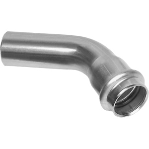 Пресс-угольник 45°, из нержавеющей стали, раструб-труба, 15х15 Kromwell