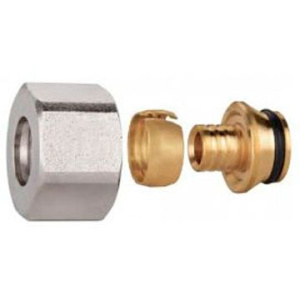 Соединитель обжимной коллекторный евроконус для PEX трубы ф16x2.2-3/4" Kromwell