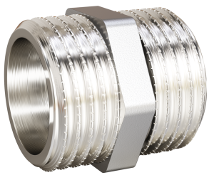 Ниппель прямой LD Pride DN50 (2") НР/НР латунь никель