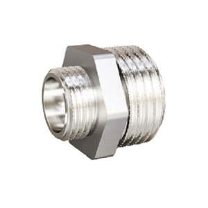 Ниппель переходной DN40х32 (1 1/2"НР х 1 1/4"НР) латунь никель