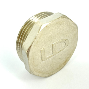 Пробка (в трубу) LD Pride DN40 (1 1/2") НР латунь никель
