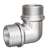 Угол 90 гр Pride DN15 (1/2"), НР/НР, латунь никель LD