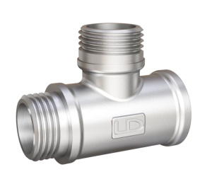 Тройник LD Pride DN15 (1/2") ВР/НР/НР латунь никель