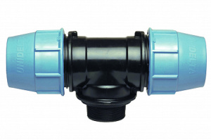 Тройник компрессионный с резьб. отводом (нар.резьба) , 40хR1"x40 (Арт.:UNI 1010040004)