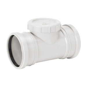 DECIBEL ПАТРУБОК ДЛЯ ПРОЧИСТКИ ДВУХРАСТРУБНЫЙ Д.110ММ ПП БЕЛЫЙ '1И