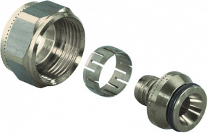 FLEX-X ЗАЖИМНОЙ АДАПТЕР ИЗ ПОКРЫТОЙ ЛАТУНИ PE-X 16X1,8/2,0-3/4"ВР ЕВРОКОНУС '10Ф (старый аналог 1045