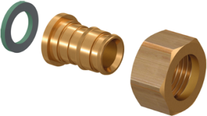 Штуцер с накидной гайкой латунный для труб PE-Xa 20-G1"НГ, тип 2 '40И