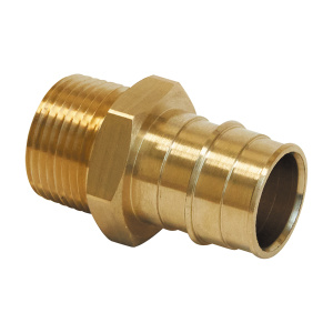 Штуцер латунный для труб PE-Xa, 40-R1, 1/4", НР, тип 2, USYSTEMS