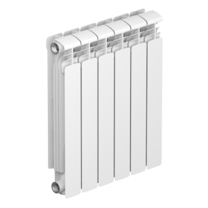Радиатор алюм Rifar Alum 500 6 секций, подкл боковое, RAL 9016 глянцевый
