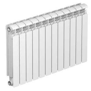 Радиатор алюм Rifar Alum 500 12 секций, подкл боковое, RAL 9016 глянцевый