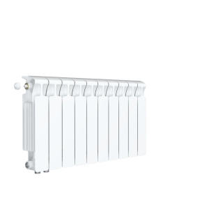 Радиатор биметалл Rifar Monolit 350 9 секций, подкл боковое, RAL 9016 глянцевый