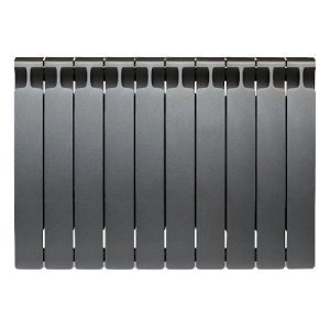 Радиатор биметалл Rifar Monolit 500 10 секций, подкл боковое, антрацит матовый