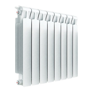 Радиатор биметалл Rifar Monolit Ventil 350 6 секций, подкл нижнее левое, RAL 9016 глянцевый
