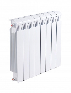 Радиатор биметалл Rifar Monolit Ventil 350 4 секции, подкл нижнее правое, RAL 9016 глянцевый