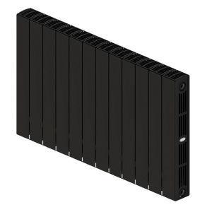 Радиатор биметалл Rifar SUPReMO Ventil 350 12 секций, подкл нижнее правое, антрацит матовый